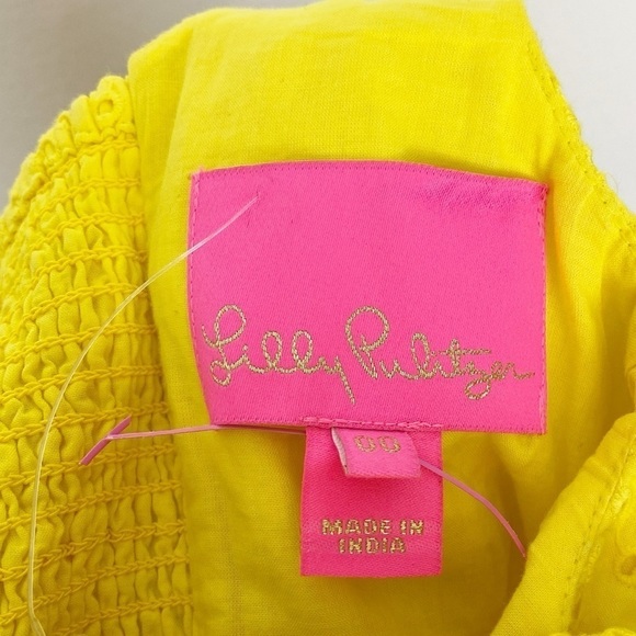 New! Lilly Pulitzer Asteria Dress Resort Yellow Daisy Dreams Eyelet - Picture 6 of 8
